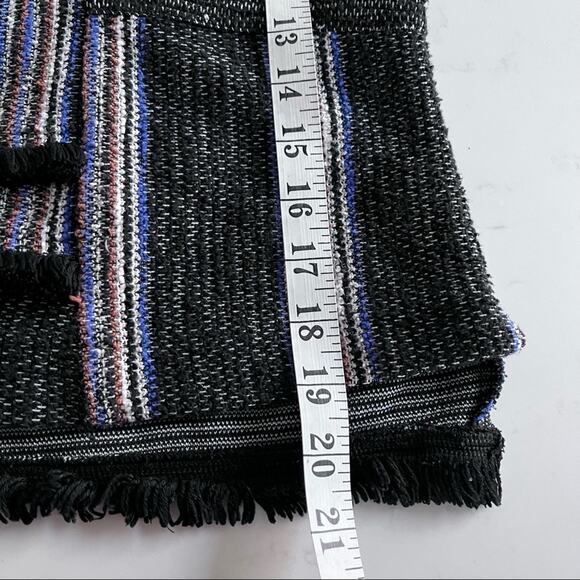 Anthropologie Current Air black striped fringed sweater size Small - Picture 9 of 9